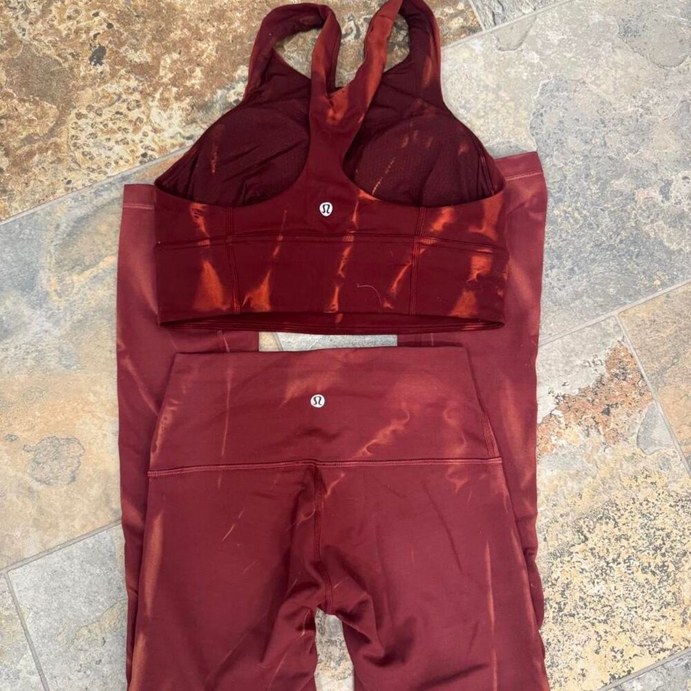 Lululemon Women's Burgundy and Red Leggings